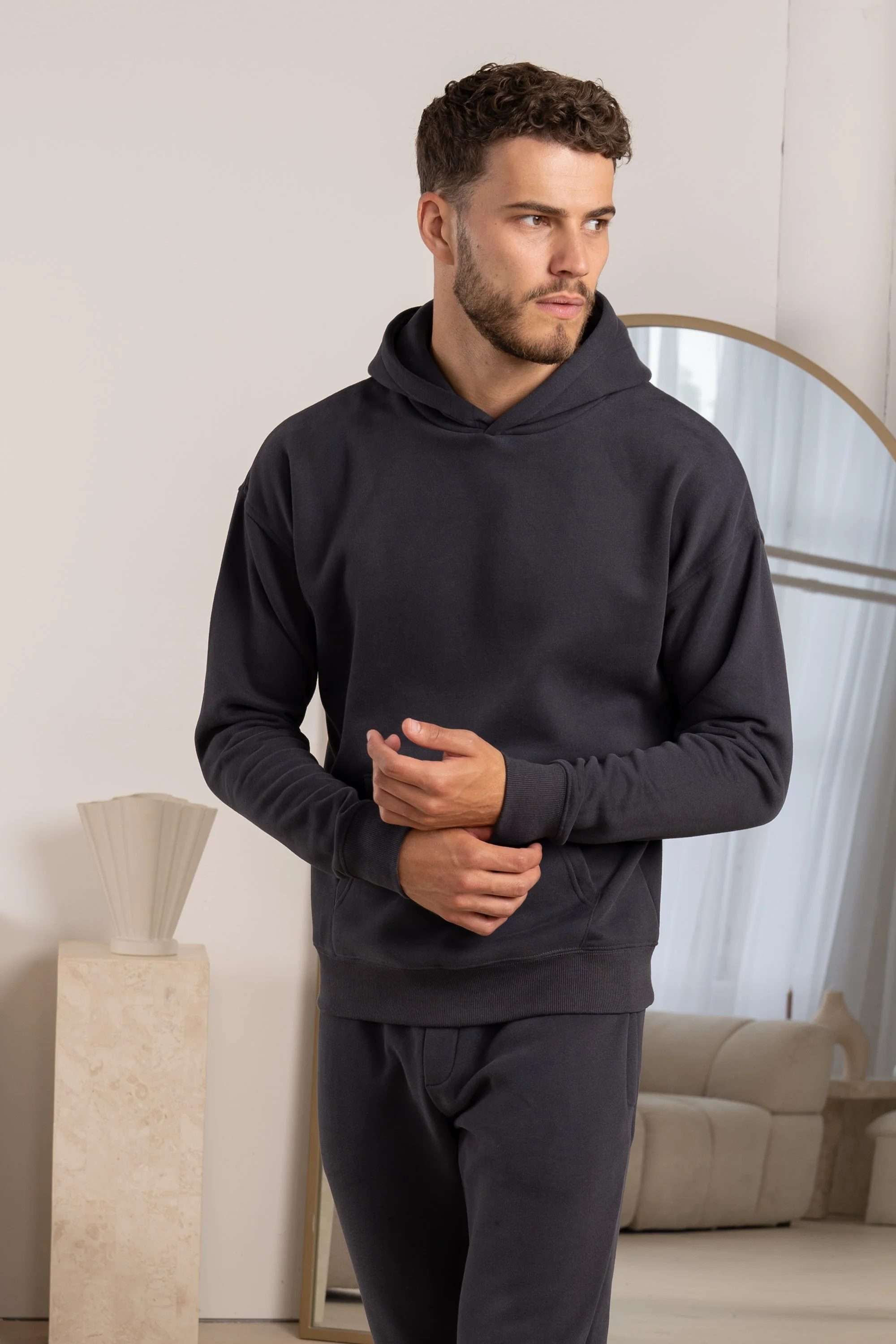 Premium Essential Tracksuit Hoodie - Charcoal