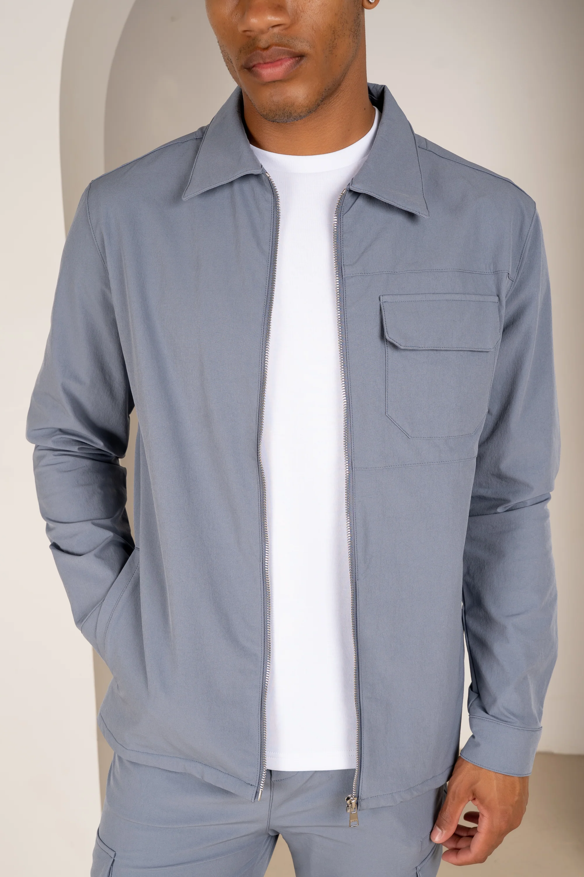 Premium Detail Cargo Pants V2 - Steel Blue