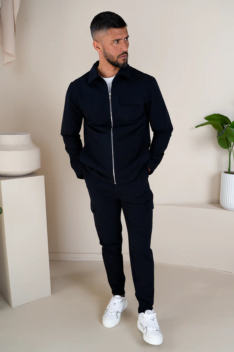 Premium Detail Cargo Pants V2 - Navy