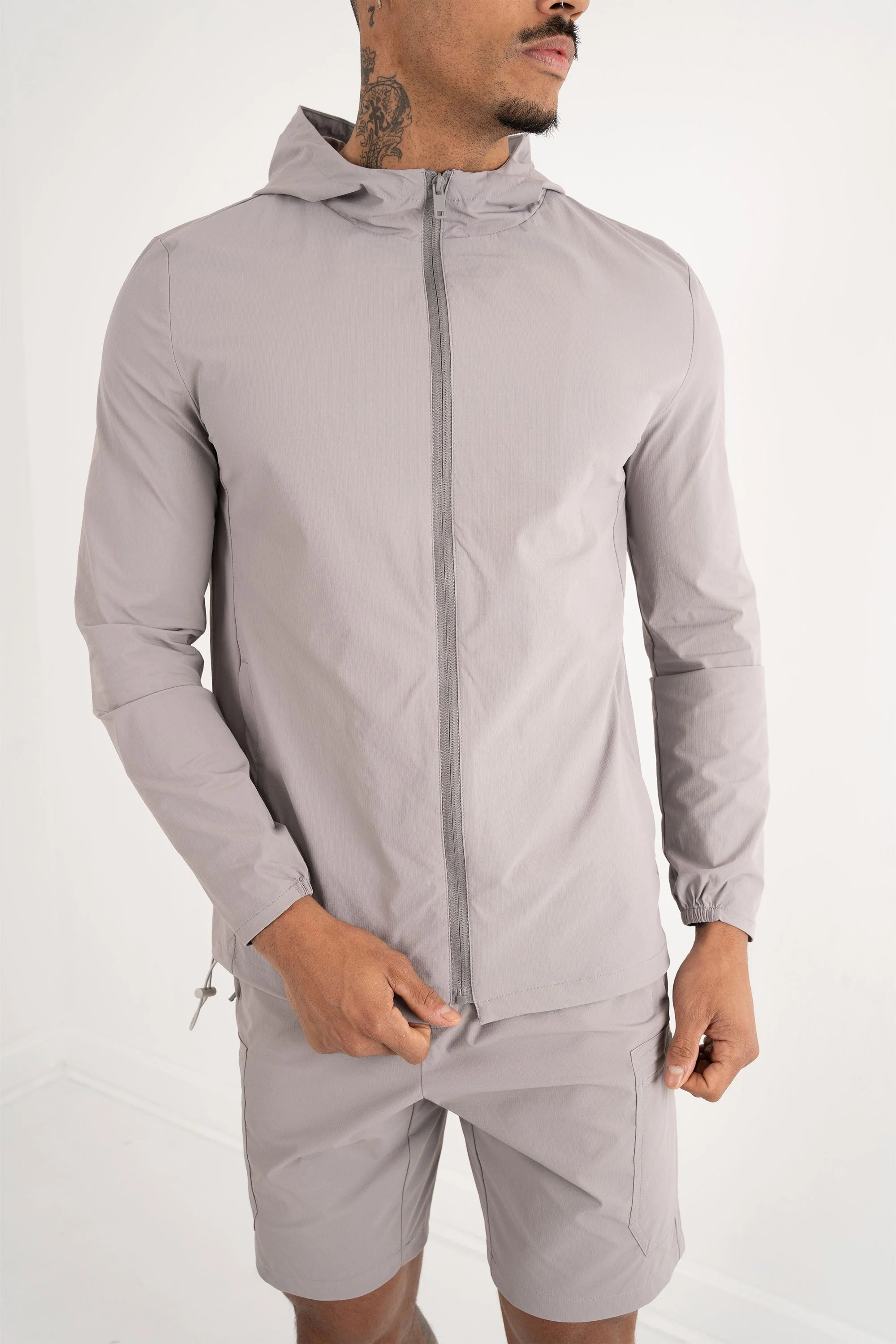 Premium Technical Windbreaker Jacket - Grey