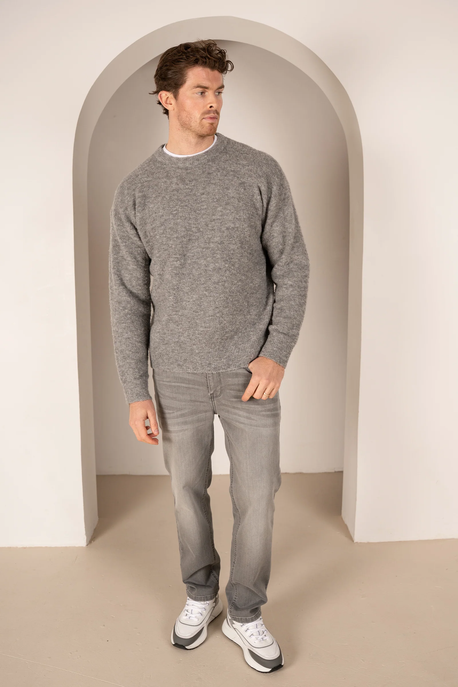Souffle Crew Neck Sweatshirt - Light Grey