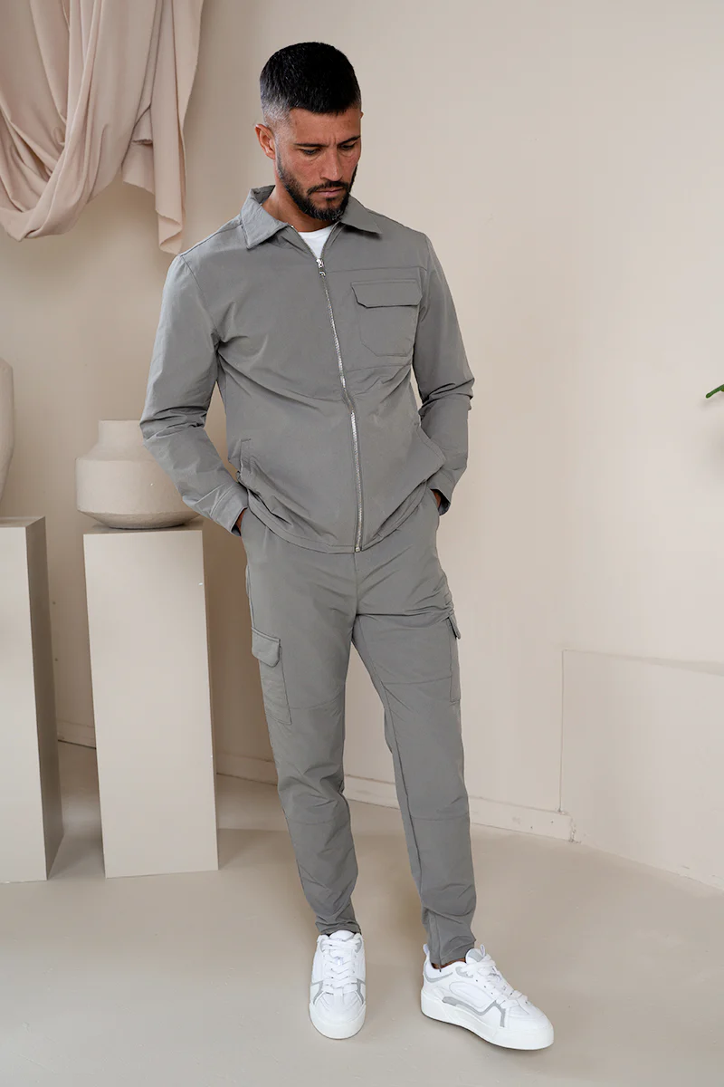 Premium Detail Cargo Jacket V2 - Taupe