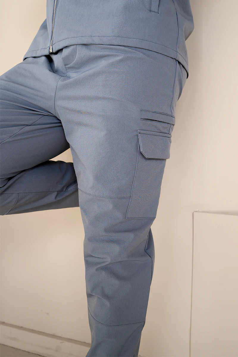 Premium Detail Cargo Pants V2 - Steel Blue