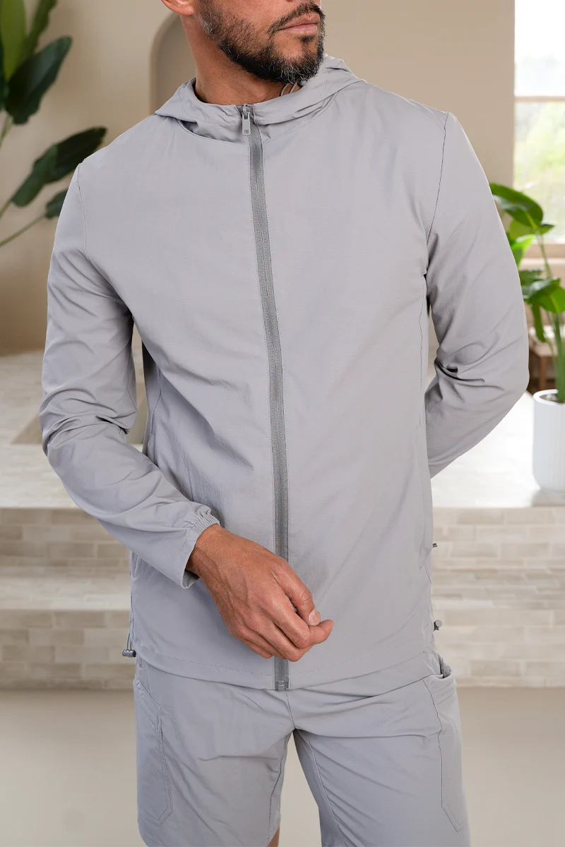 Premium Technical Windbreaker Jacket - Light Grey (SS)