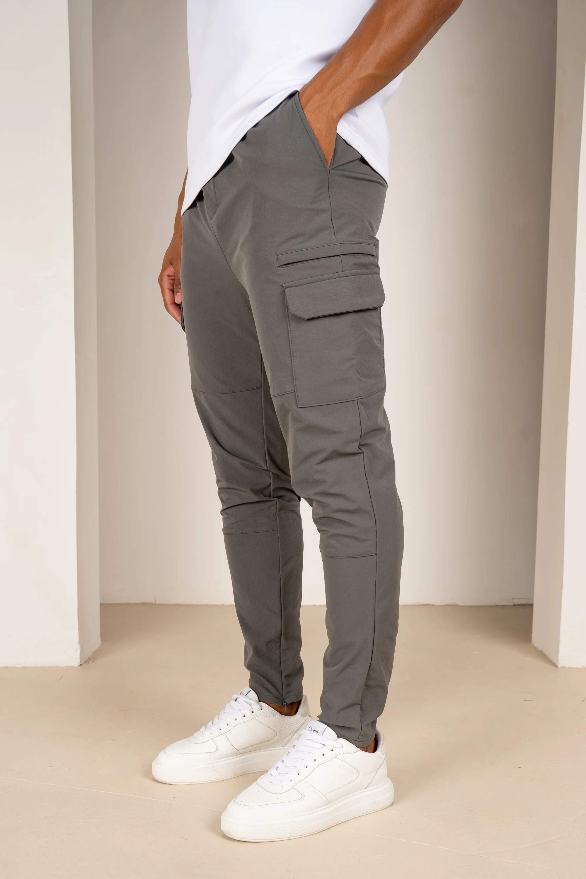 Premium Detail Cargo Pants V2 - Charcoal