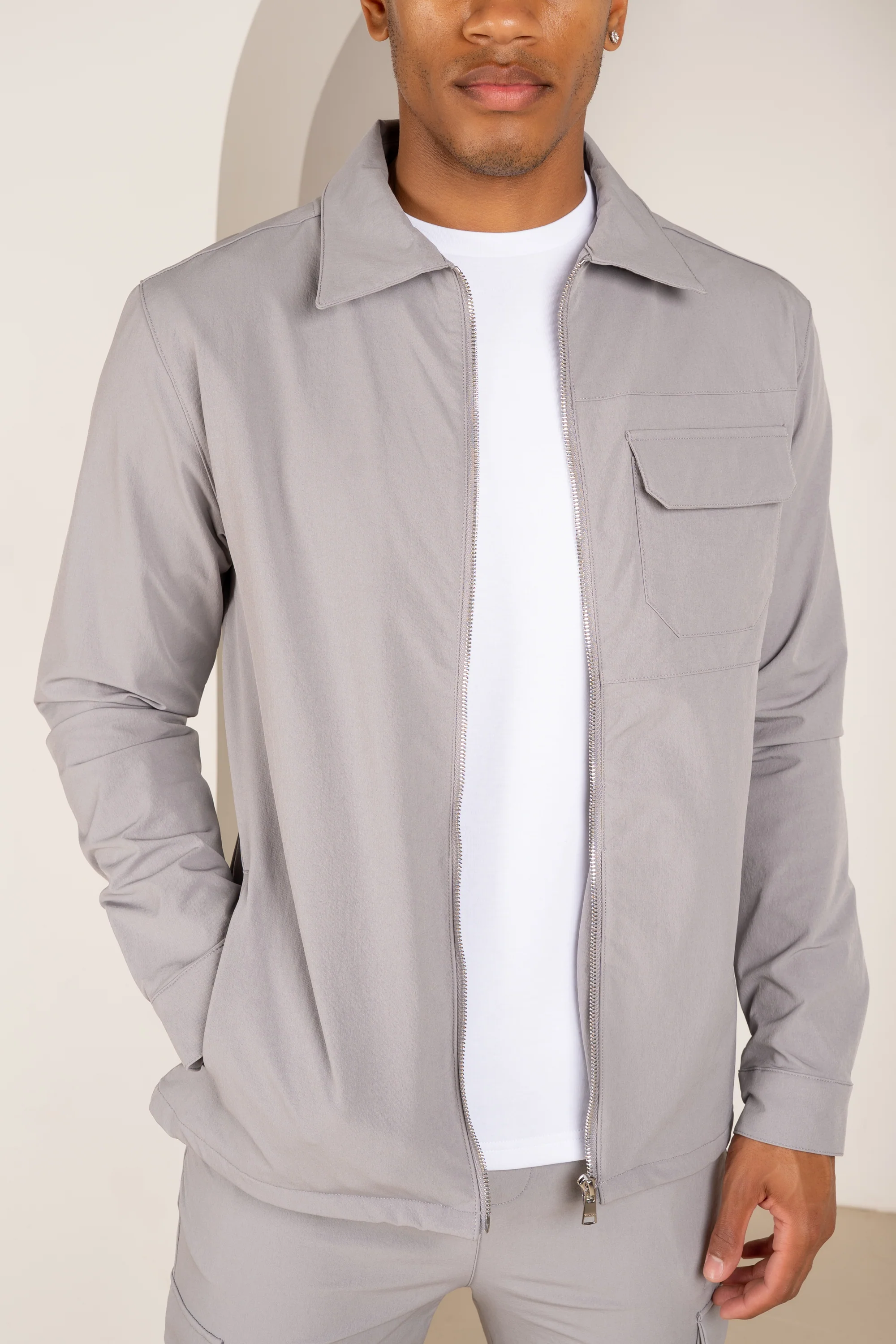 Premium Detail Cargo Jacket V2 - Grey