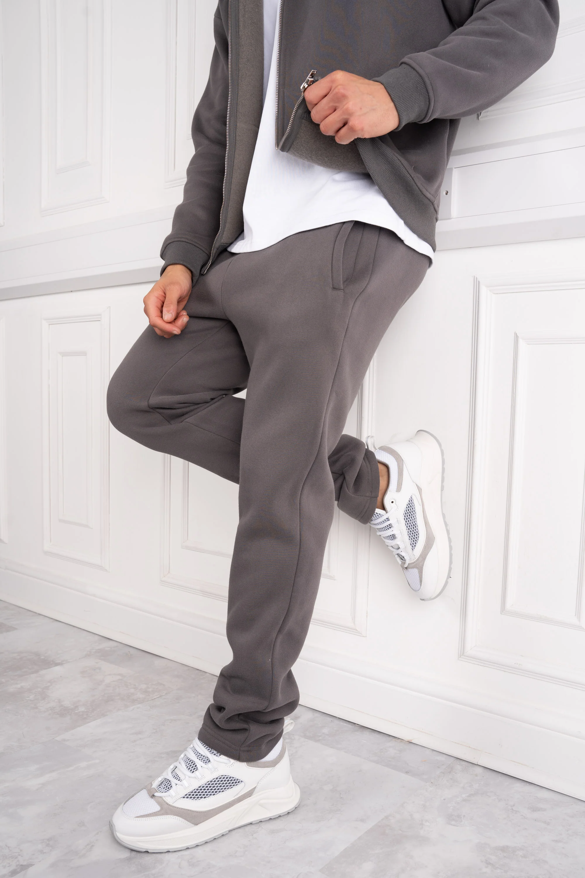 (Different leg length version) Premium Luxe Straight Leg Jogger - Charcoal