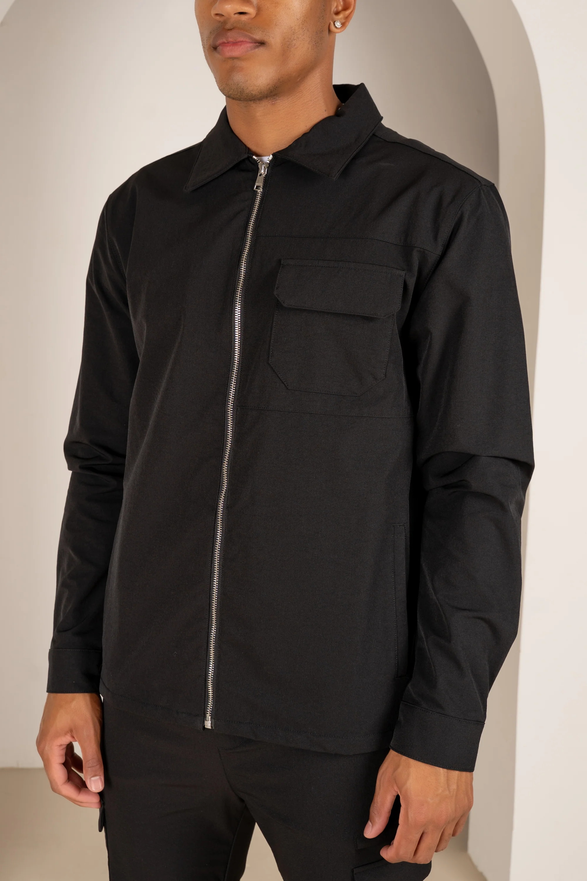 Premium Detail Cargo Jacket V2 - Black