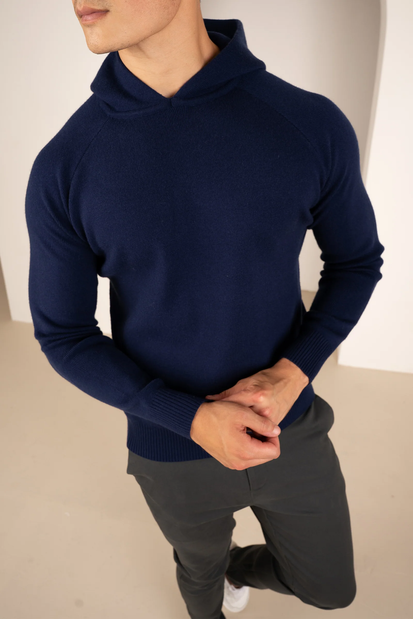 Slim fit Knitted Hoodie - Navy