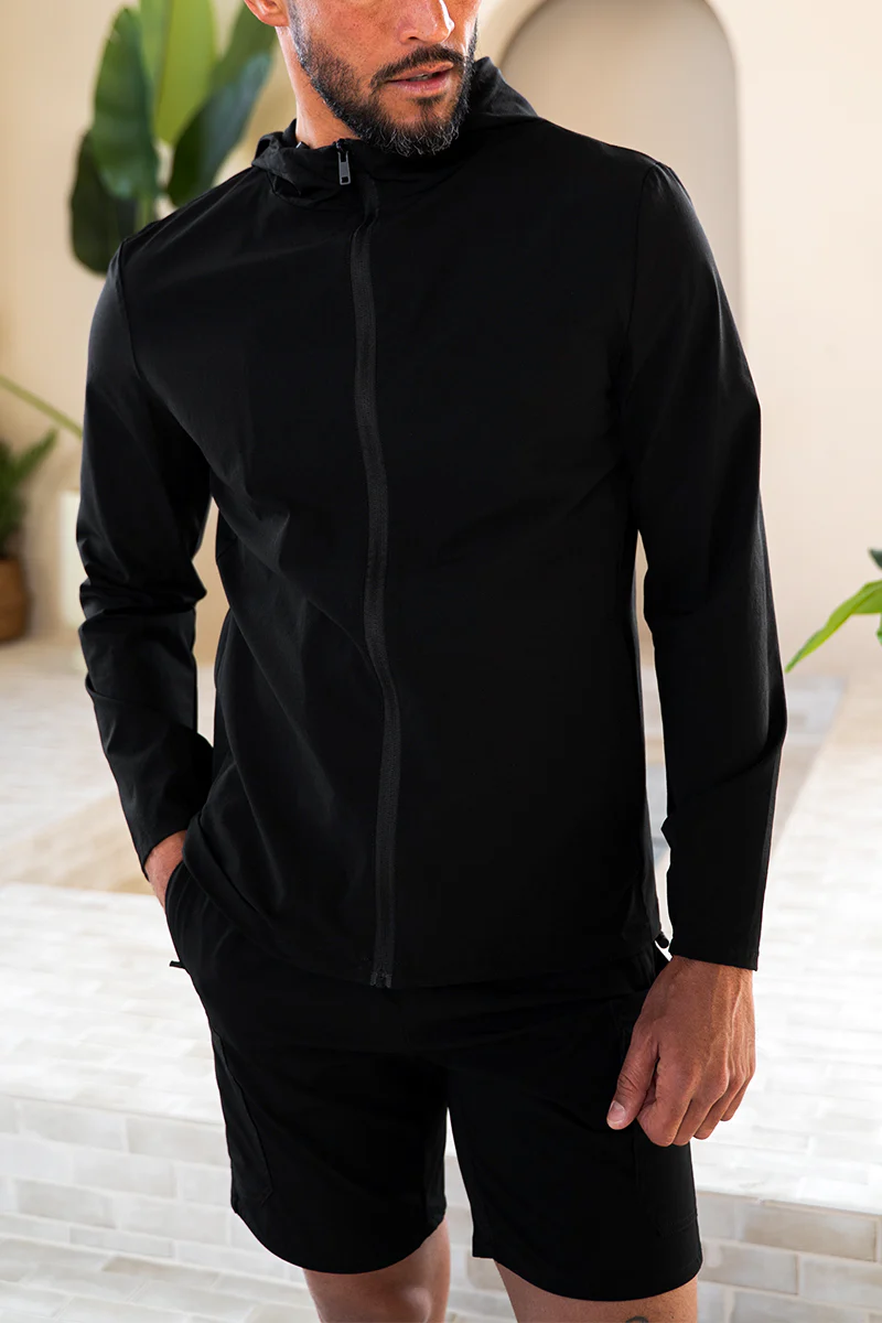Premium Technical Windbreaker Jacket - Black (SS)