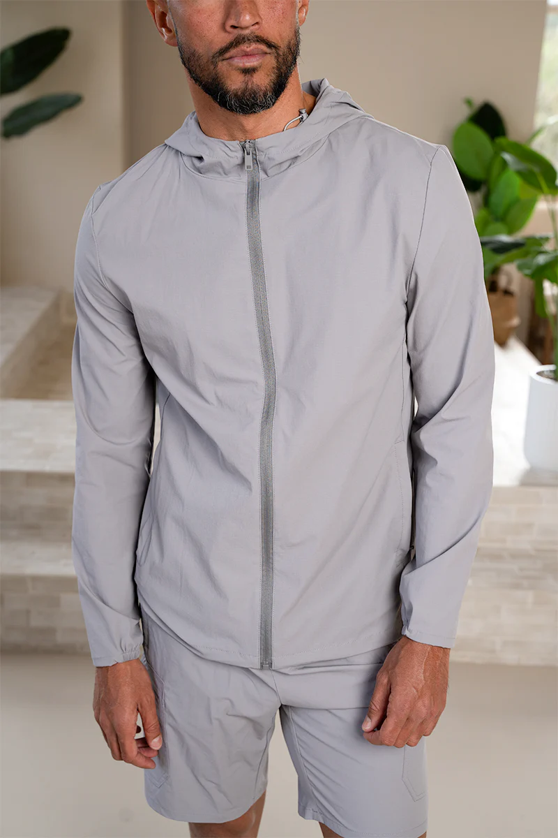 Premium Technical Windbreaker Jacket - Light Grey (SS)