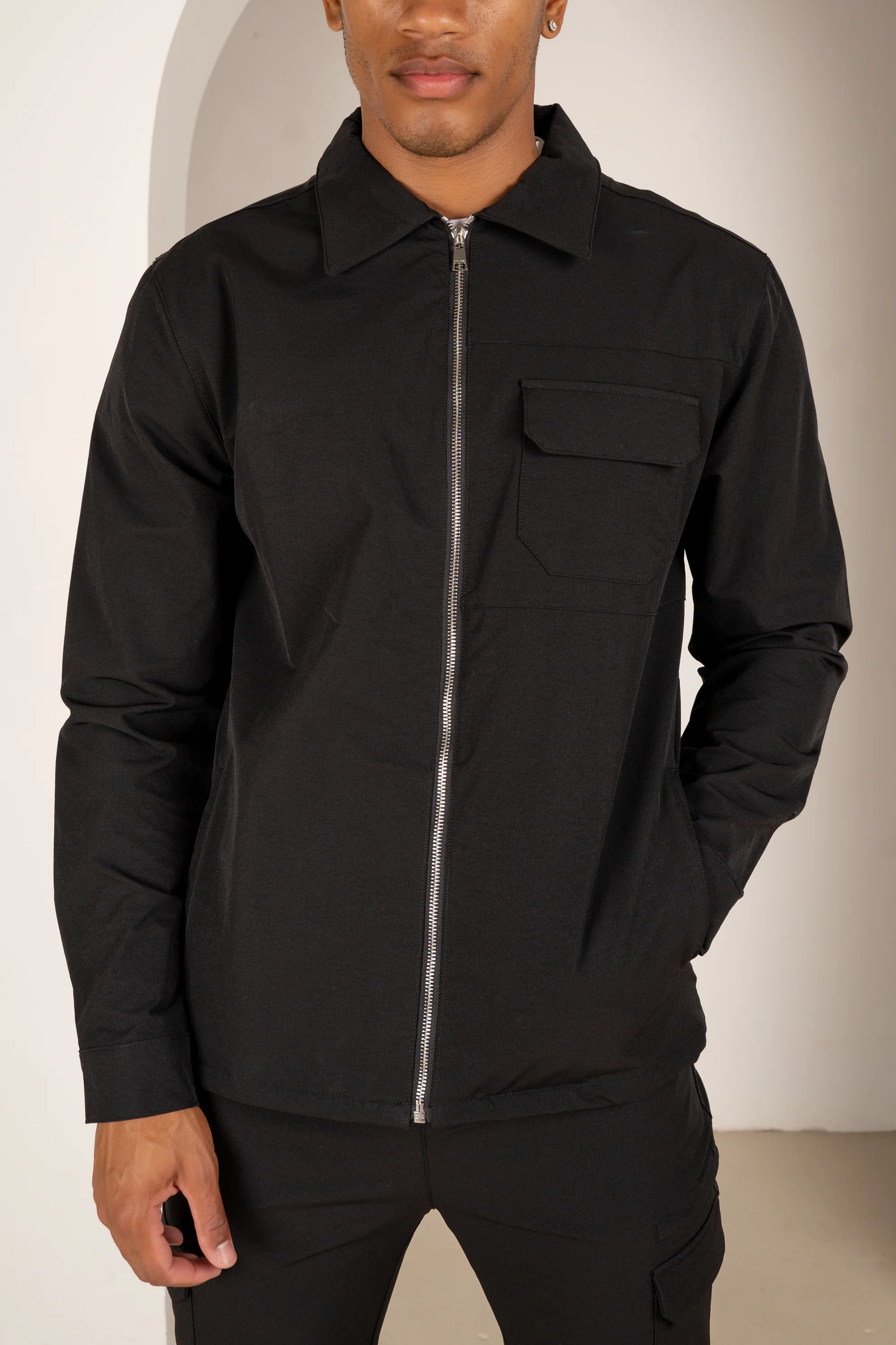 Premium Detail Cargo Jacket V2 - Black