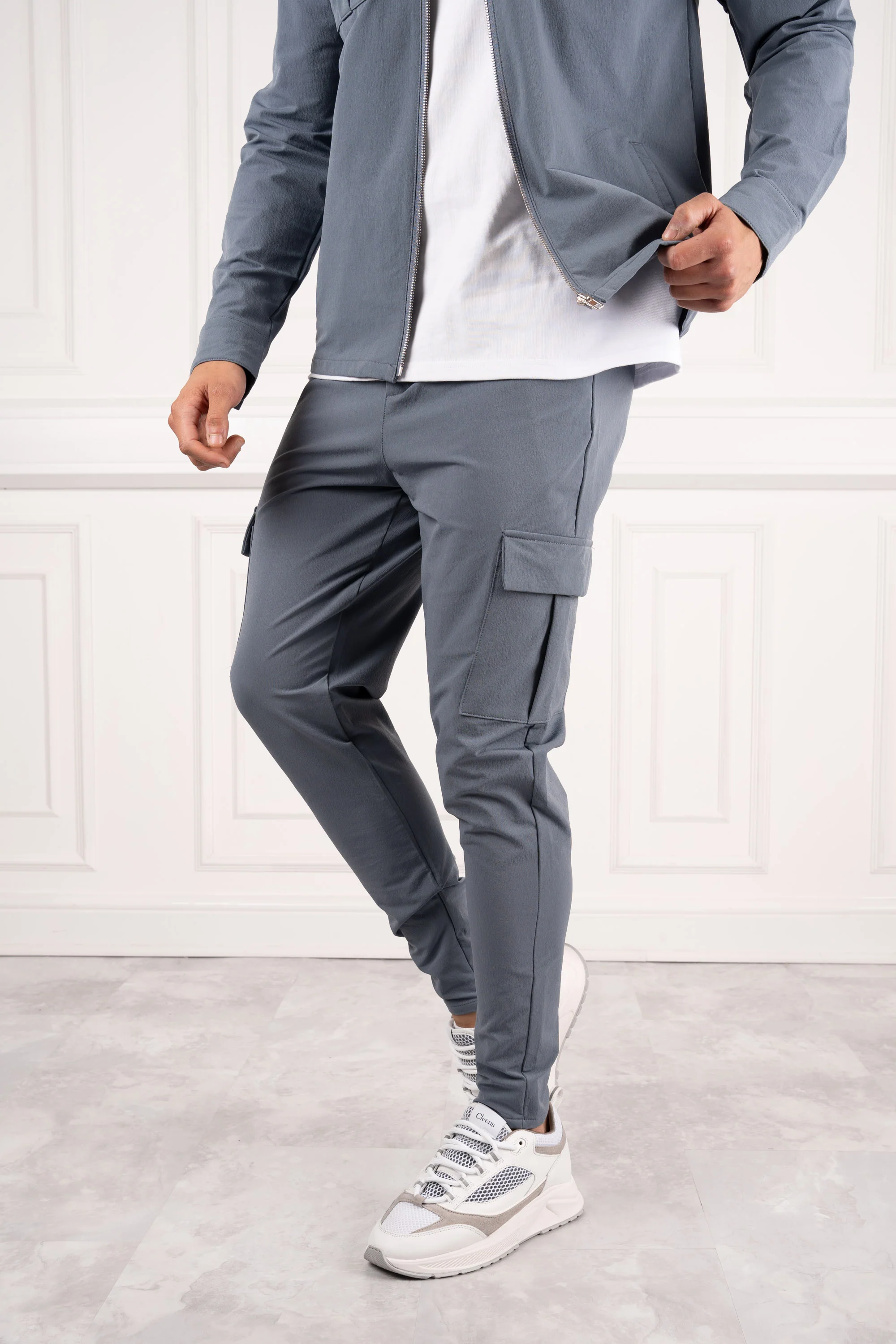 Premium Cargo Utility Pants - Steel Blue