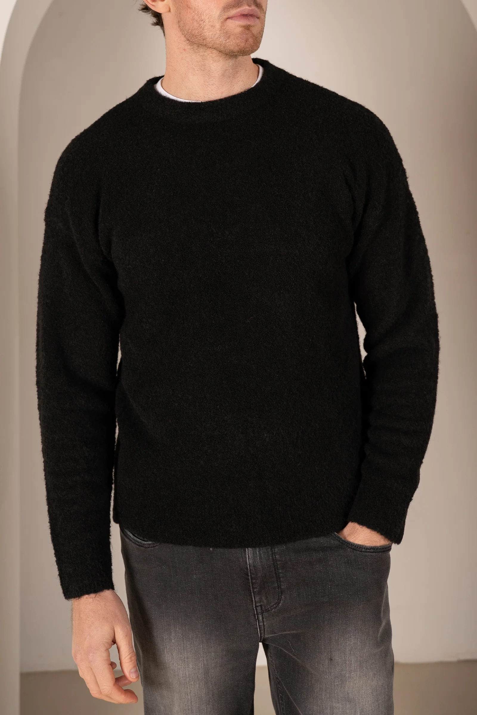 Souffle Crew Neck Sweatshirt - Black
