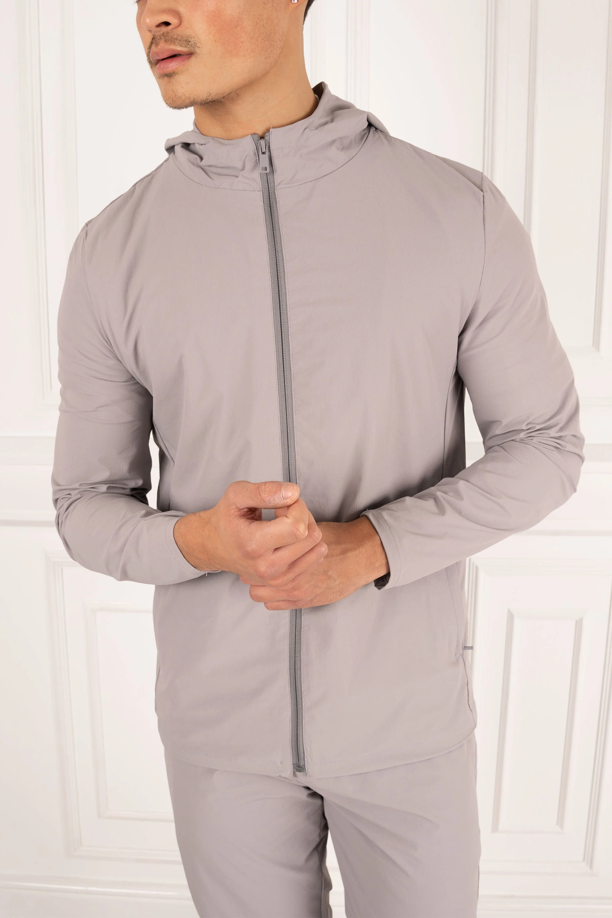Premium Technical Windbreaker Jacket - Grey