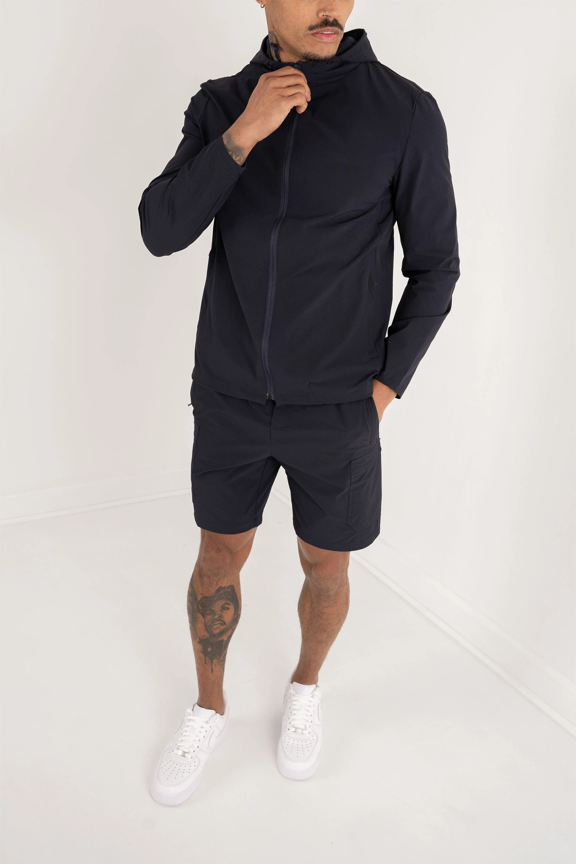 Premium Technical Windbreaker Jacket - Navy