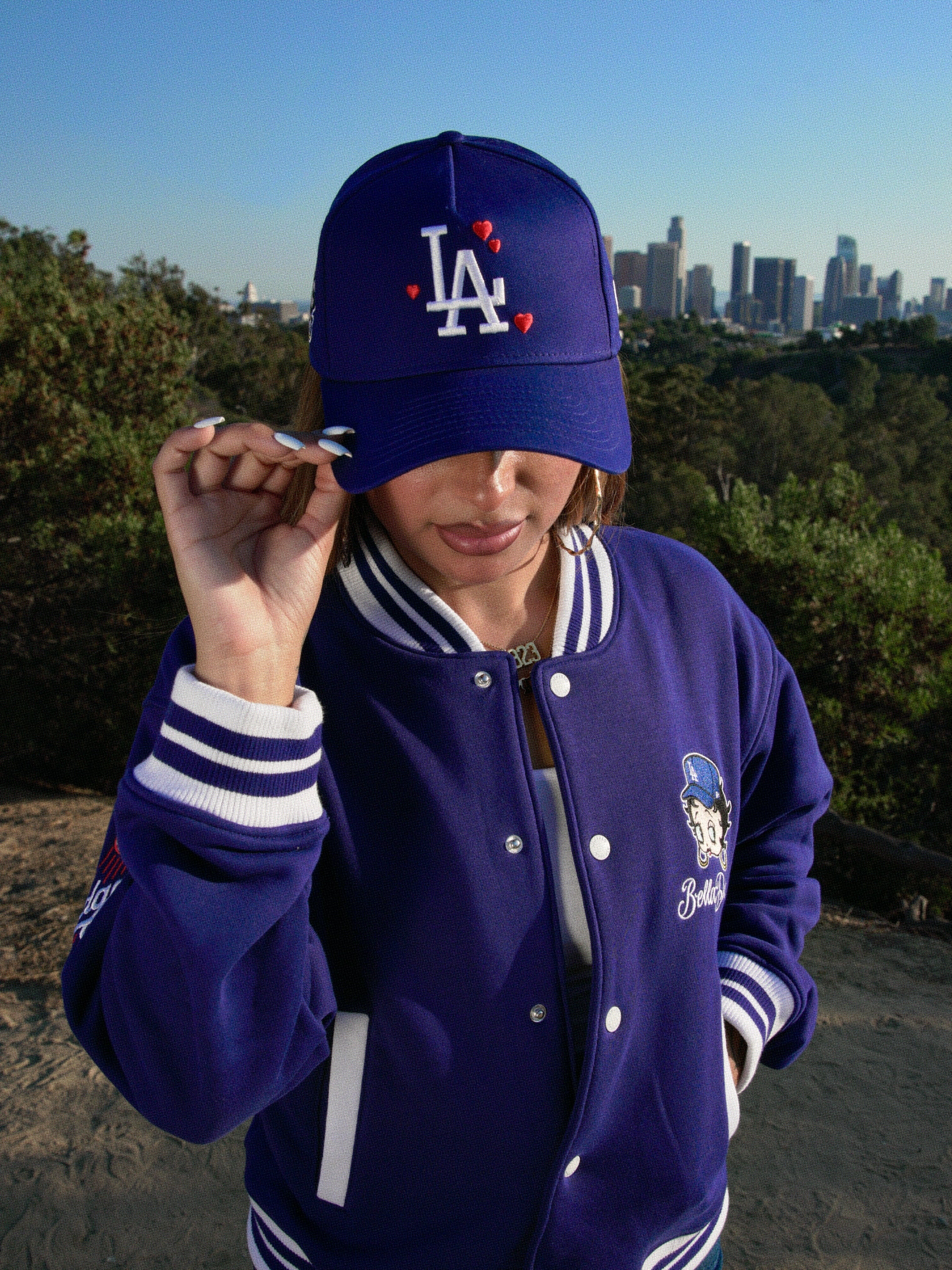 Bella Doña x Betty Boop x Los Angeles Dodgers 9FORTY A-Frame Snapback - Blue