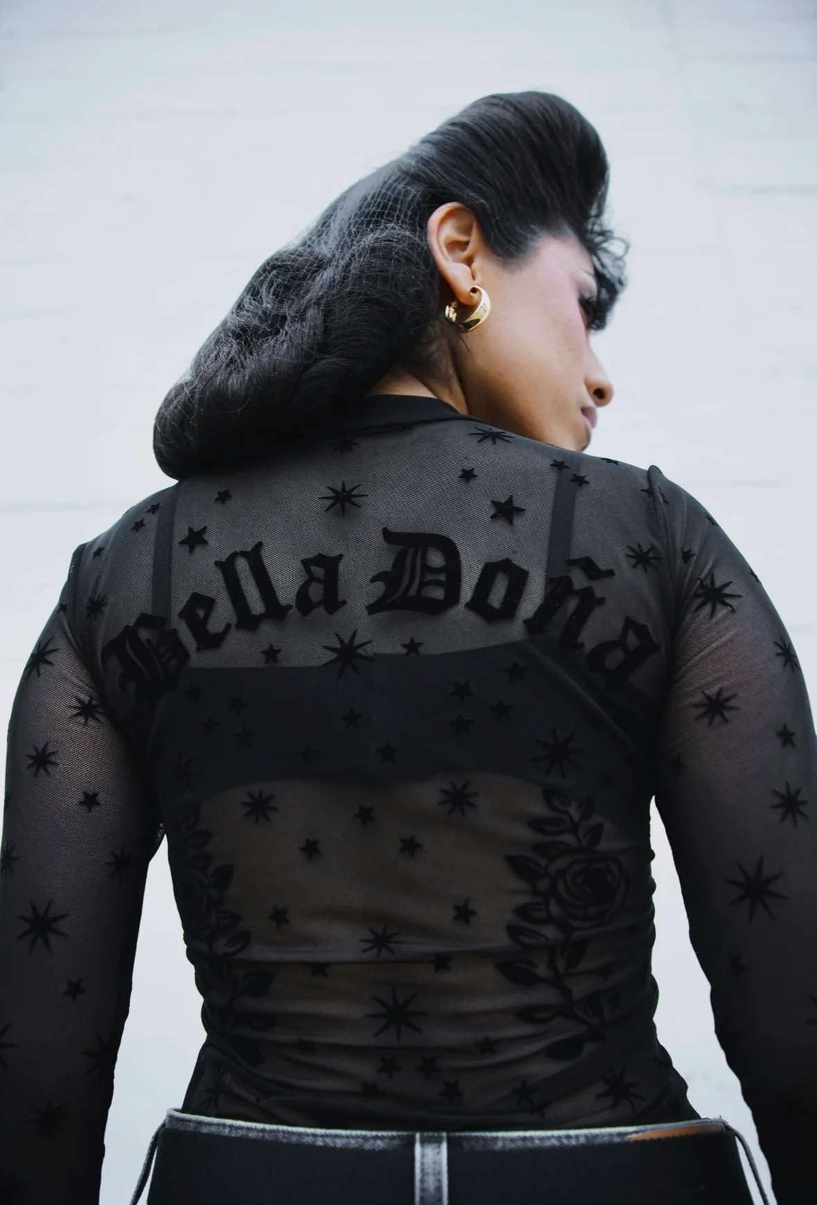 Virgencita Mesh Top - Black