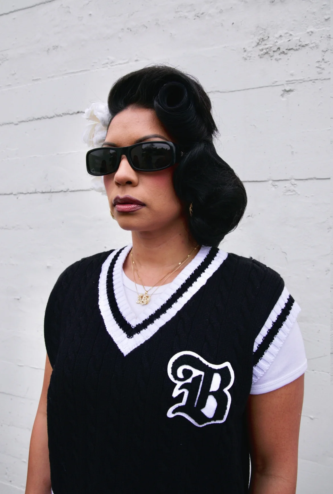 Varsity Sweater Vest - Black