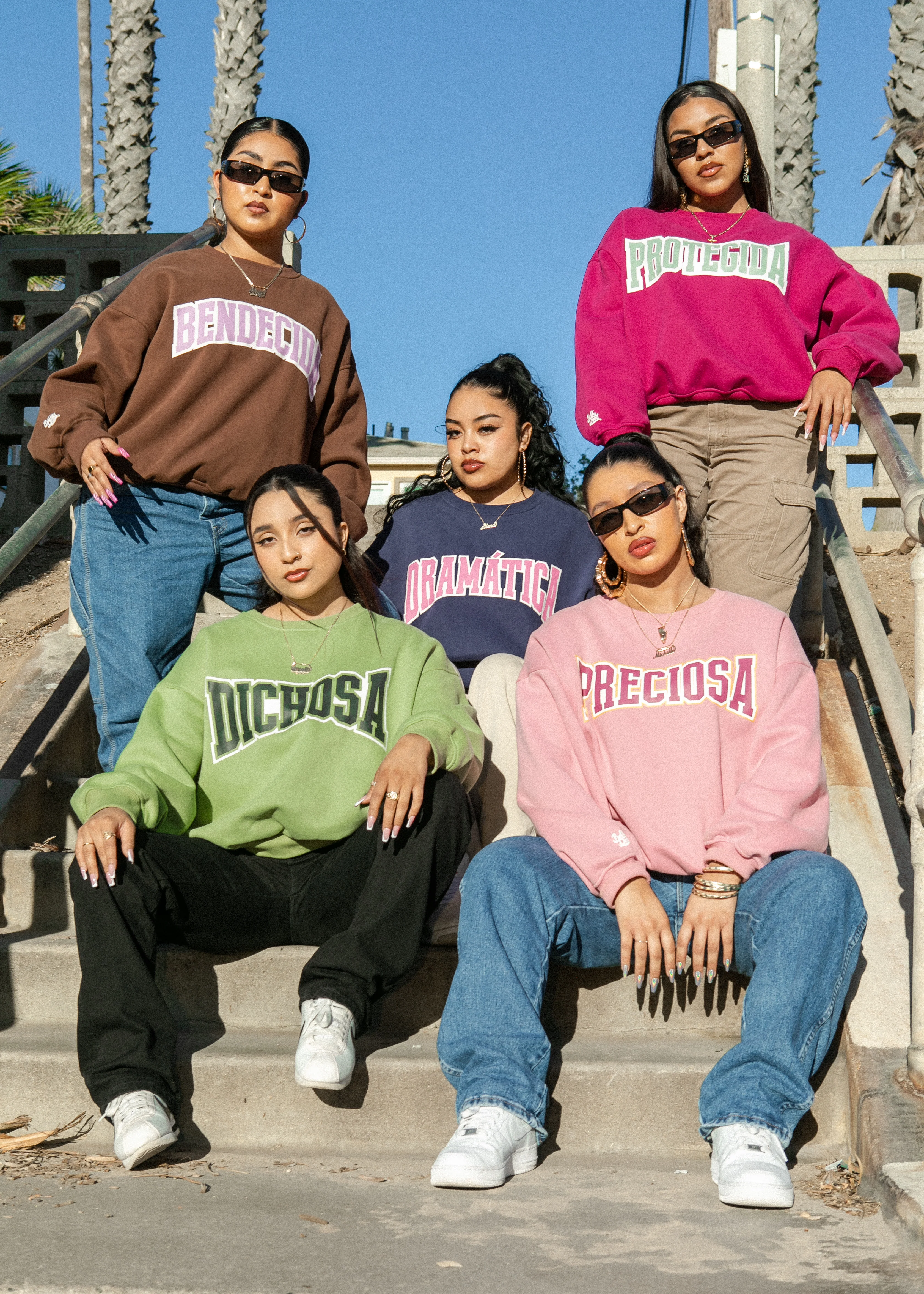 Bendecida Varsity Sweater - Brown Lilac