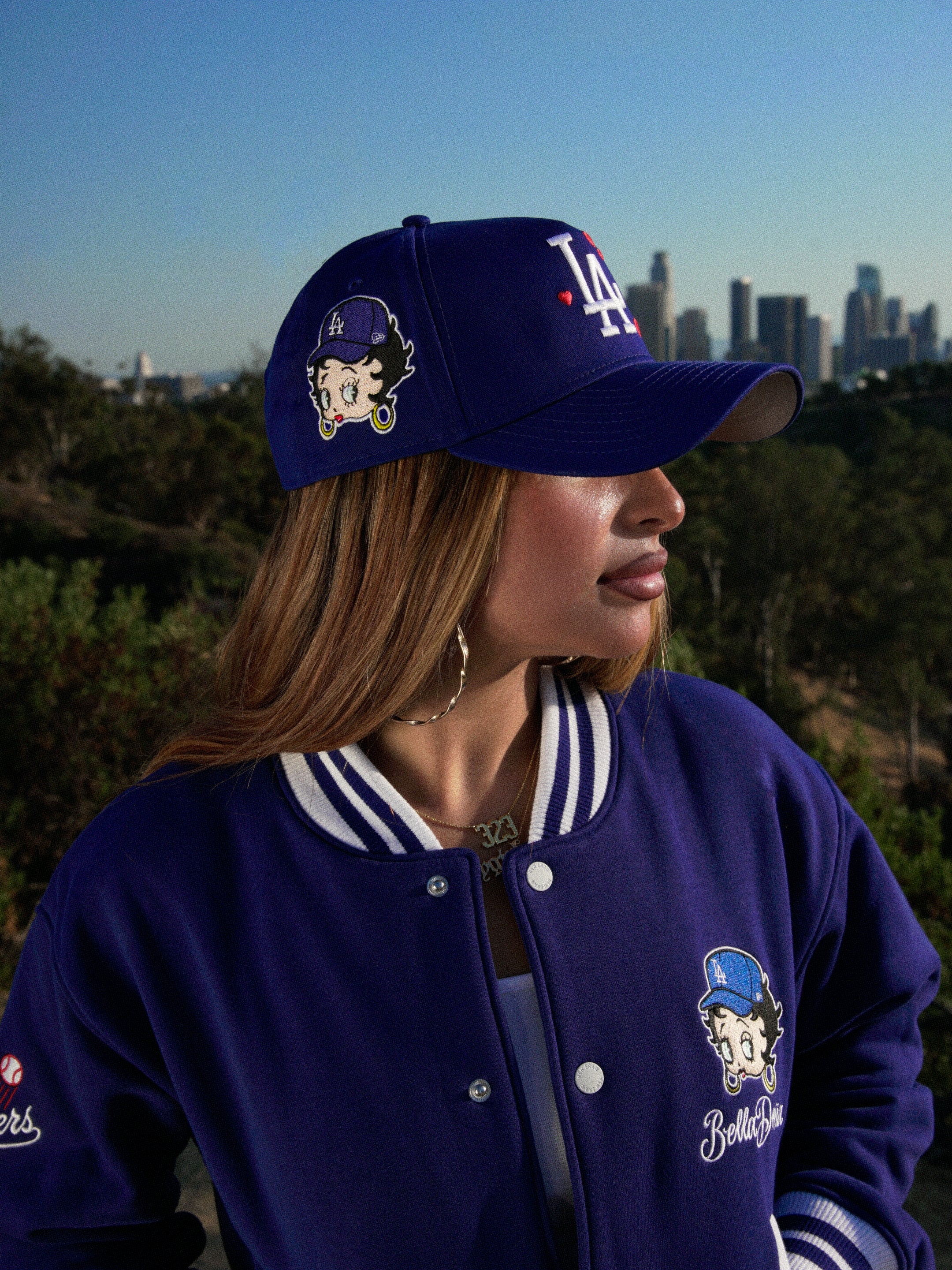 Bella Doña x Betty Boop x Los Angeles Dodgers 9FORTY A-Frame Snapback - Blue