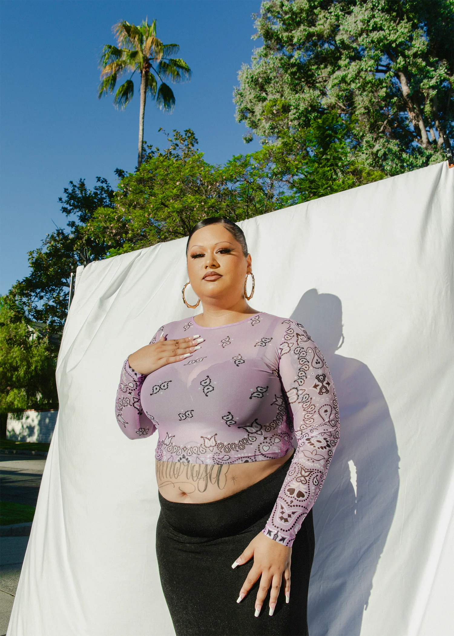 BD Paisley Mesh Long Sleeve -Lavender