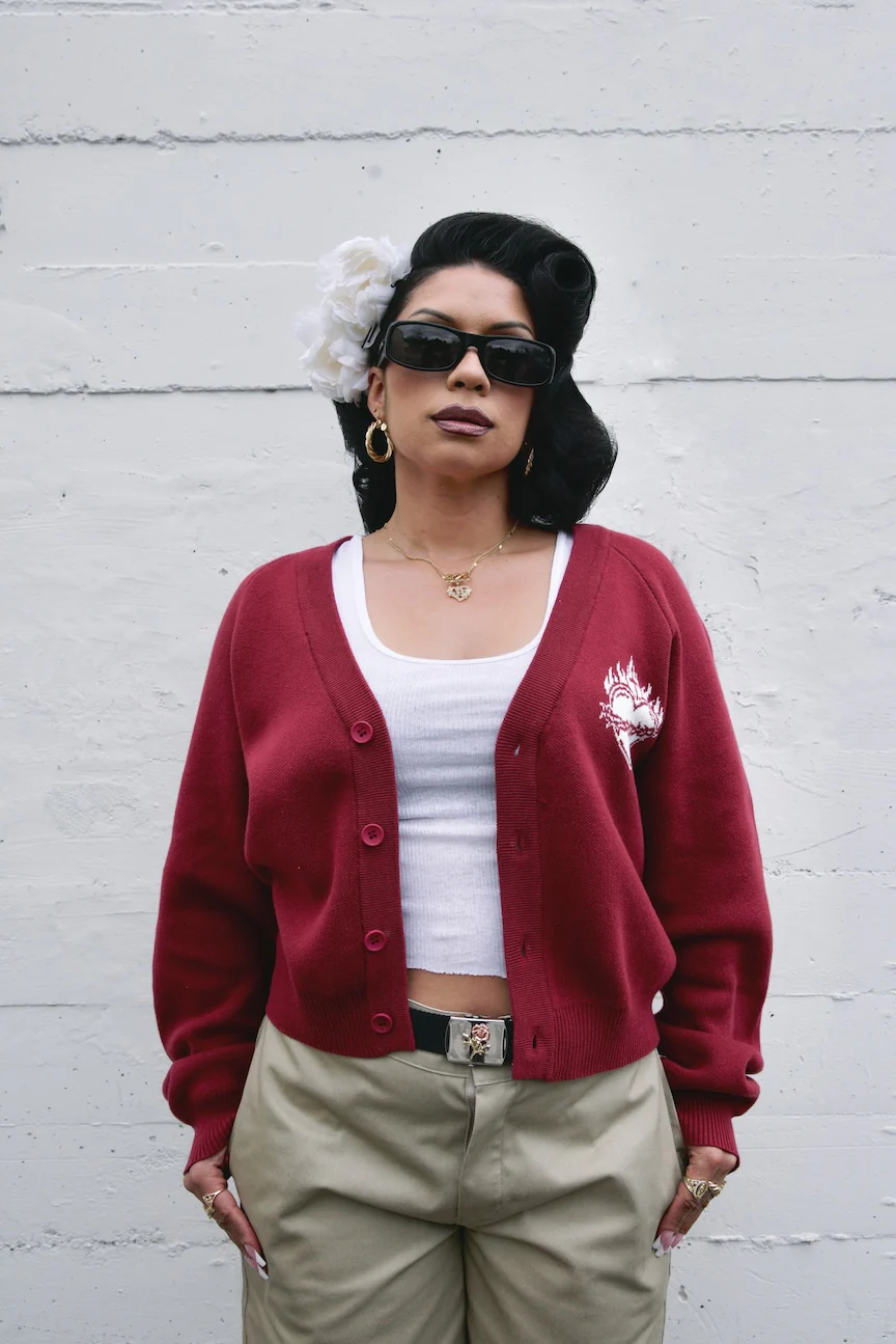 Virgencita Cardigan - Burgundy