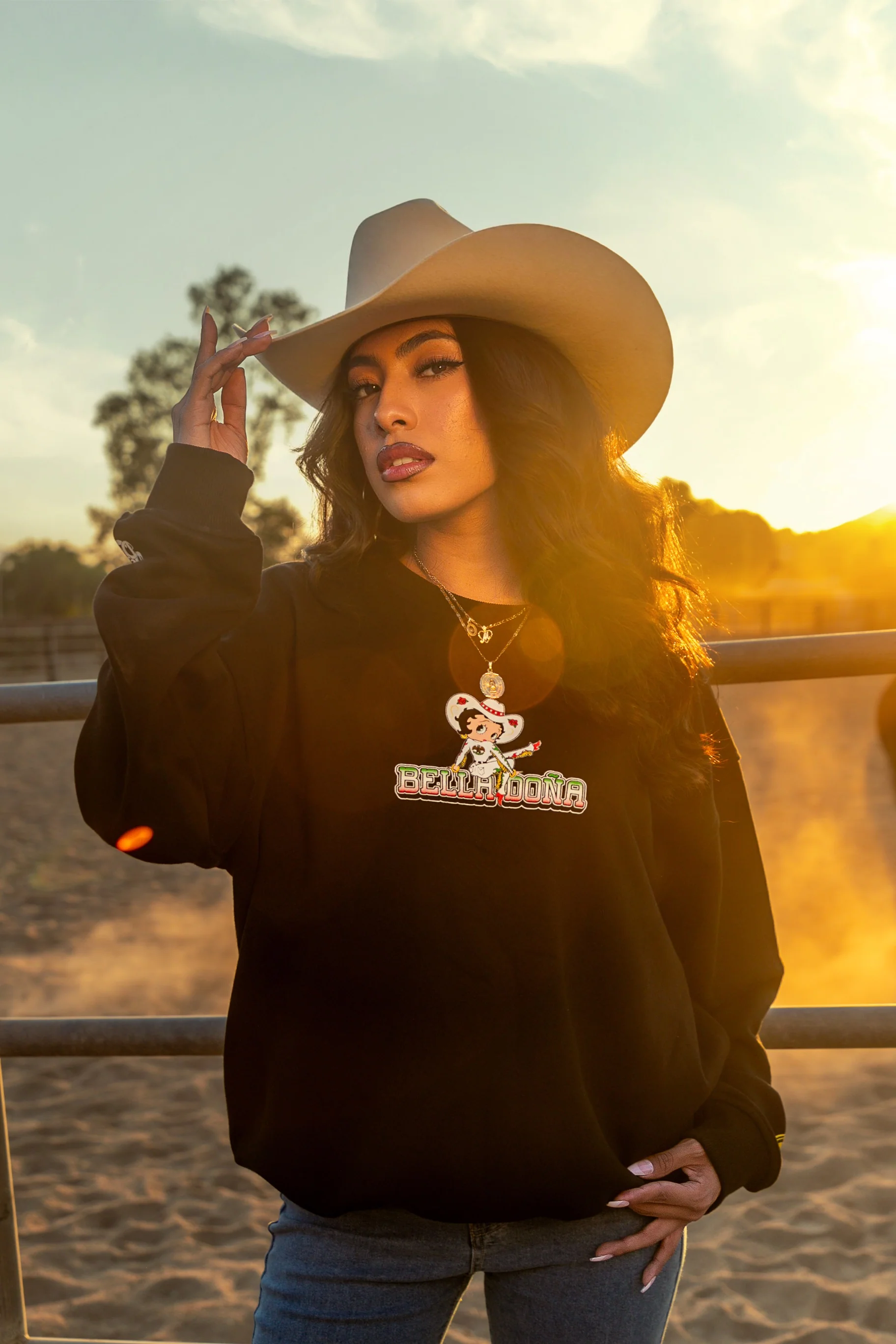 Cowgirl Betty Boop Sweater - Black