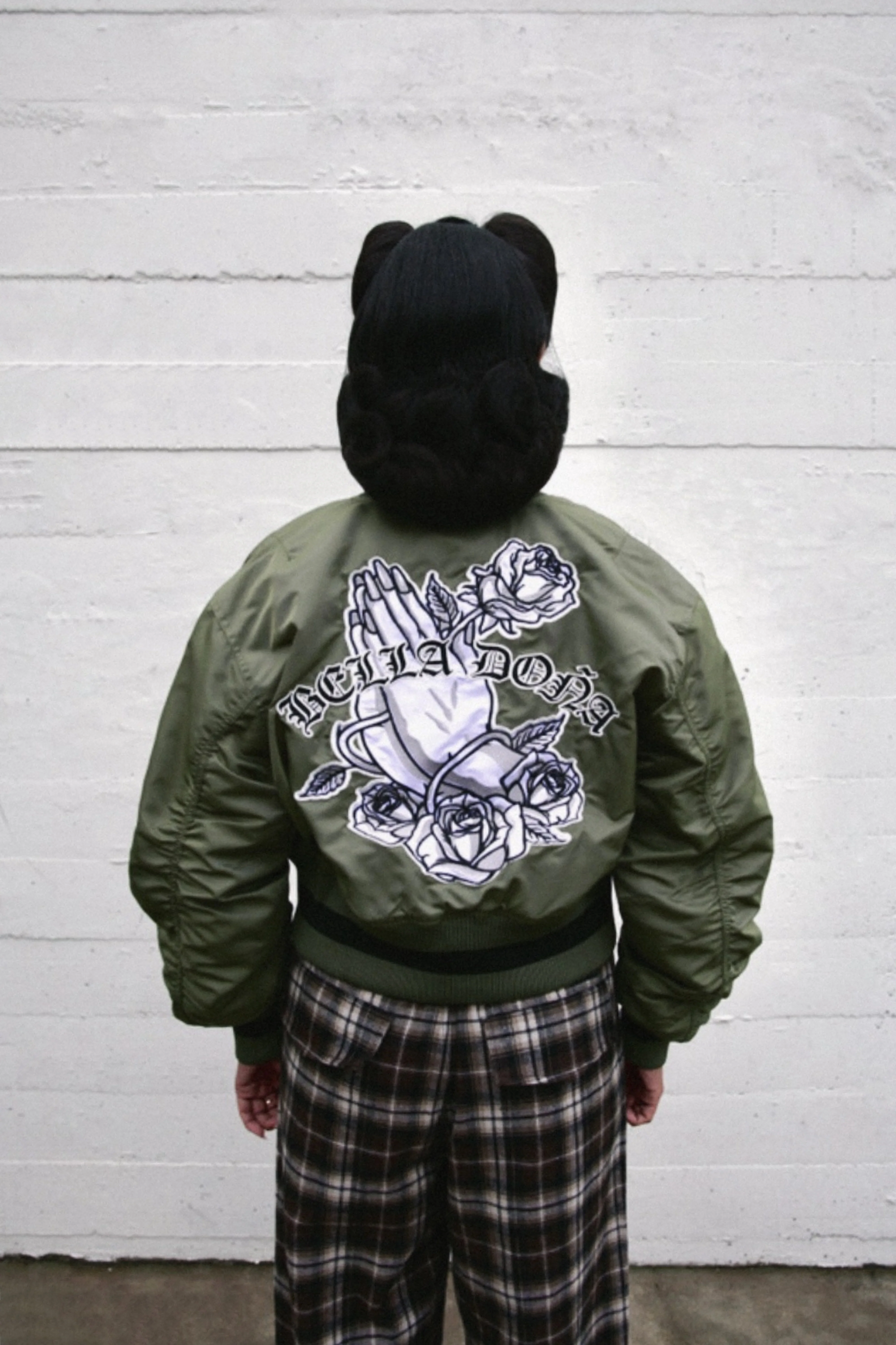 Pray Hands Bomber Jacket - Green