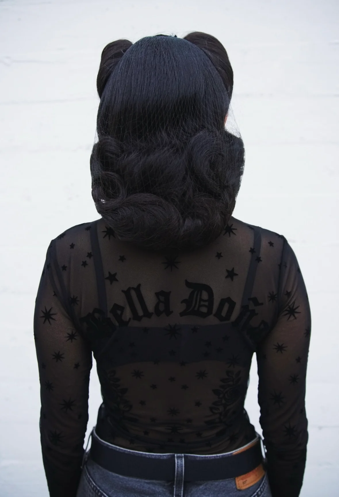 Virgencita Mesh Top - Black