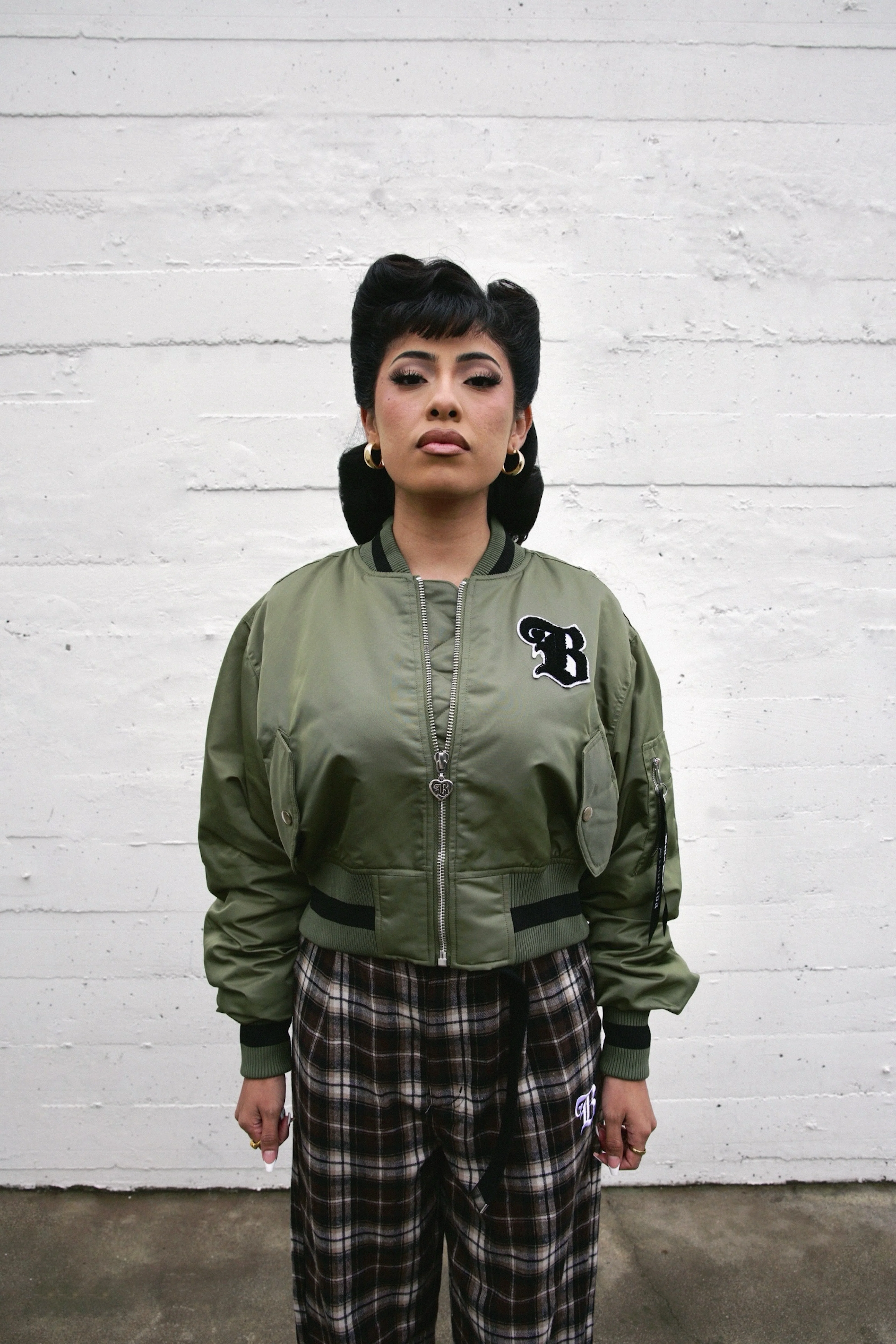 Pray Hands Bomber Jacket - Green