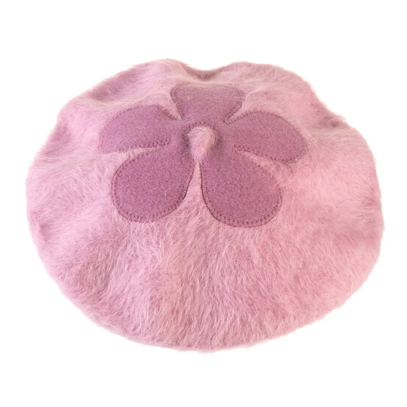 Basco Parigino in Angora e Lapin con Ricamo Floreale