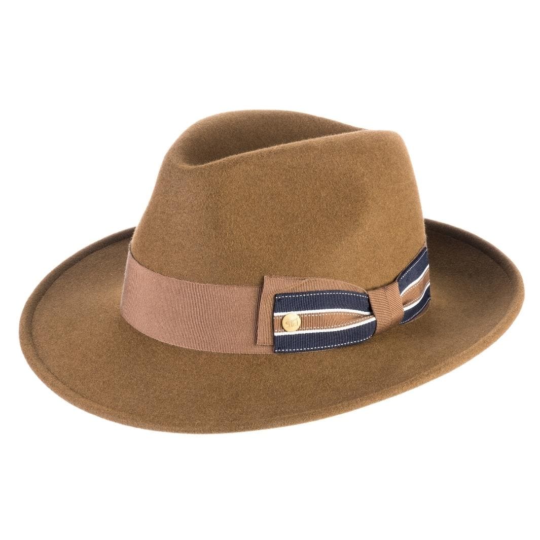 Cappello Fedora Elegante in Feltro Raso di Lapin con Fodera
