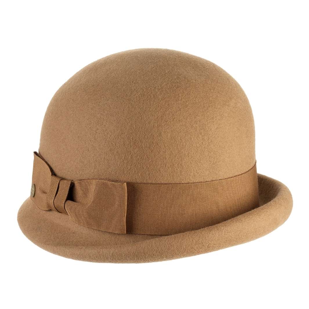 Cappello a Cloche in Feltro di Lana Merinos con Fiocco