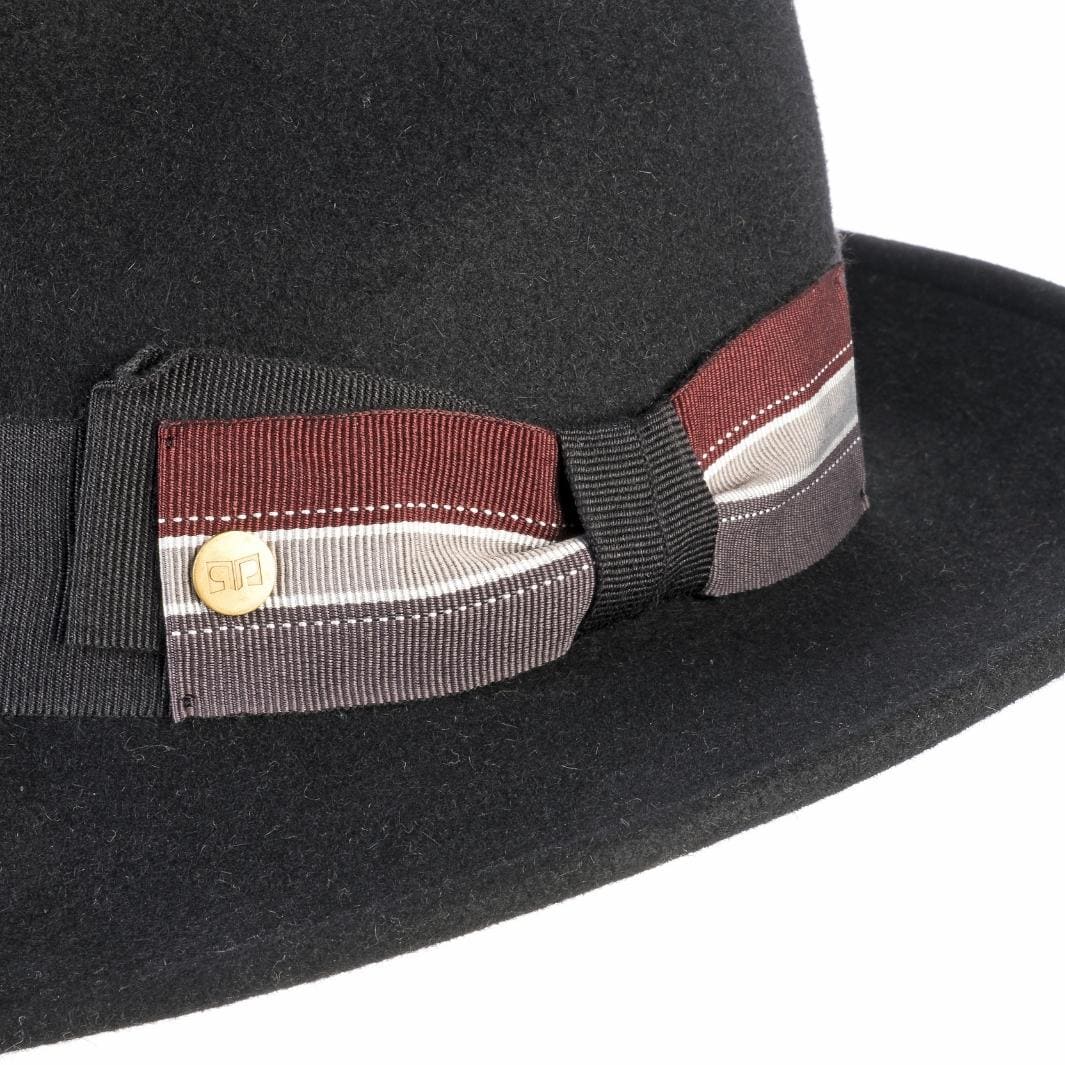 Cappello Fedora Elegante in Feltro Raso di Lapin con Fodera