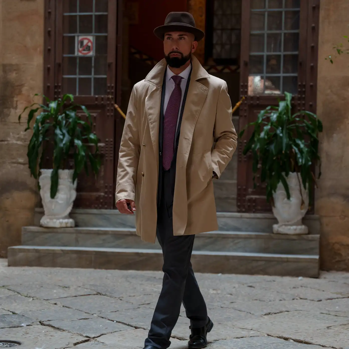Cappello Lobbia Homburg in Feltro Raso di Lapin con Fodera