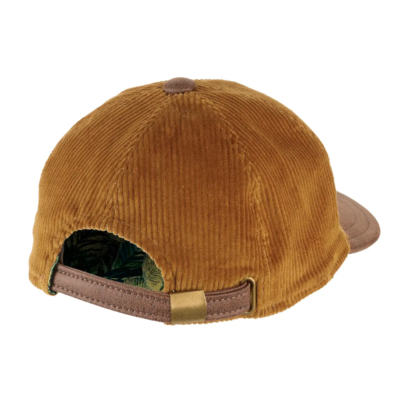 Berretto in Velluto con Visiera Rigida in Ecopelle