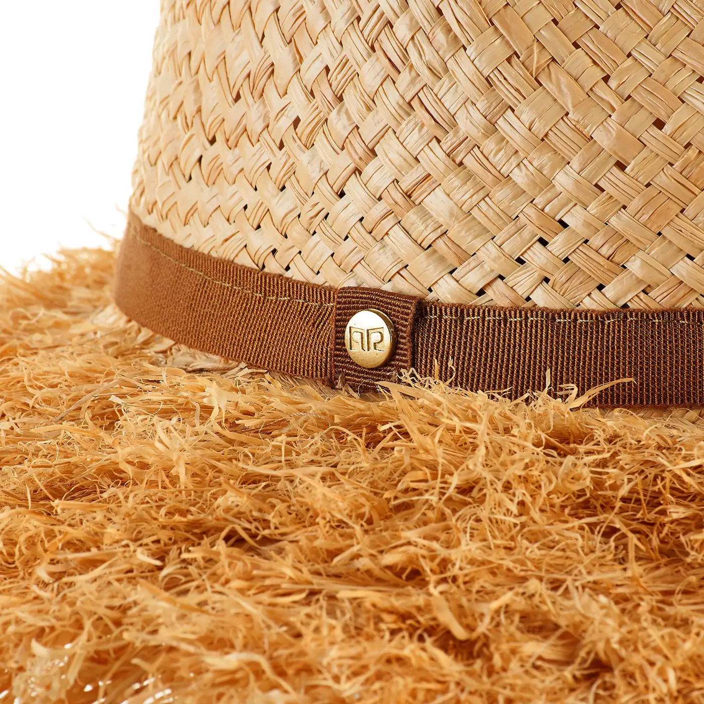 Cappello in Rafia Frangiato a Tesa Larga