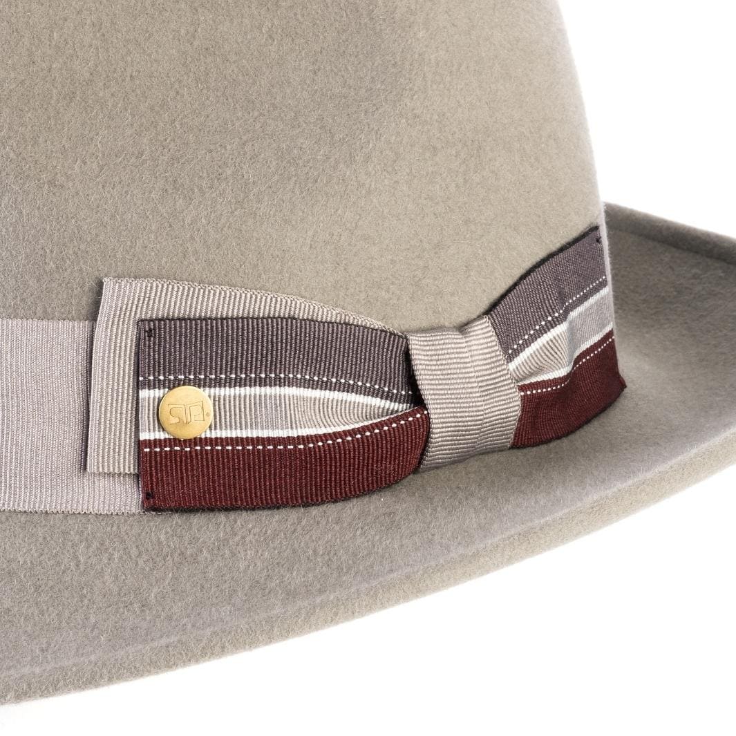 Cappello Fedora Elegante in Feltro Raso di Lapin con Fodera