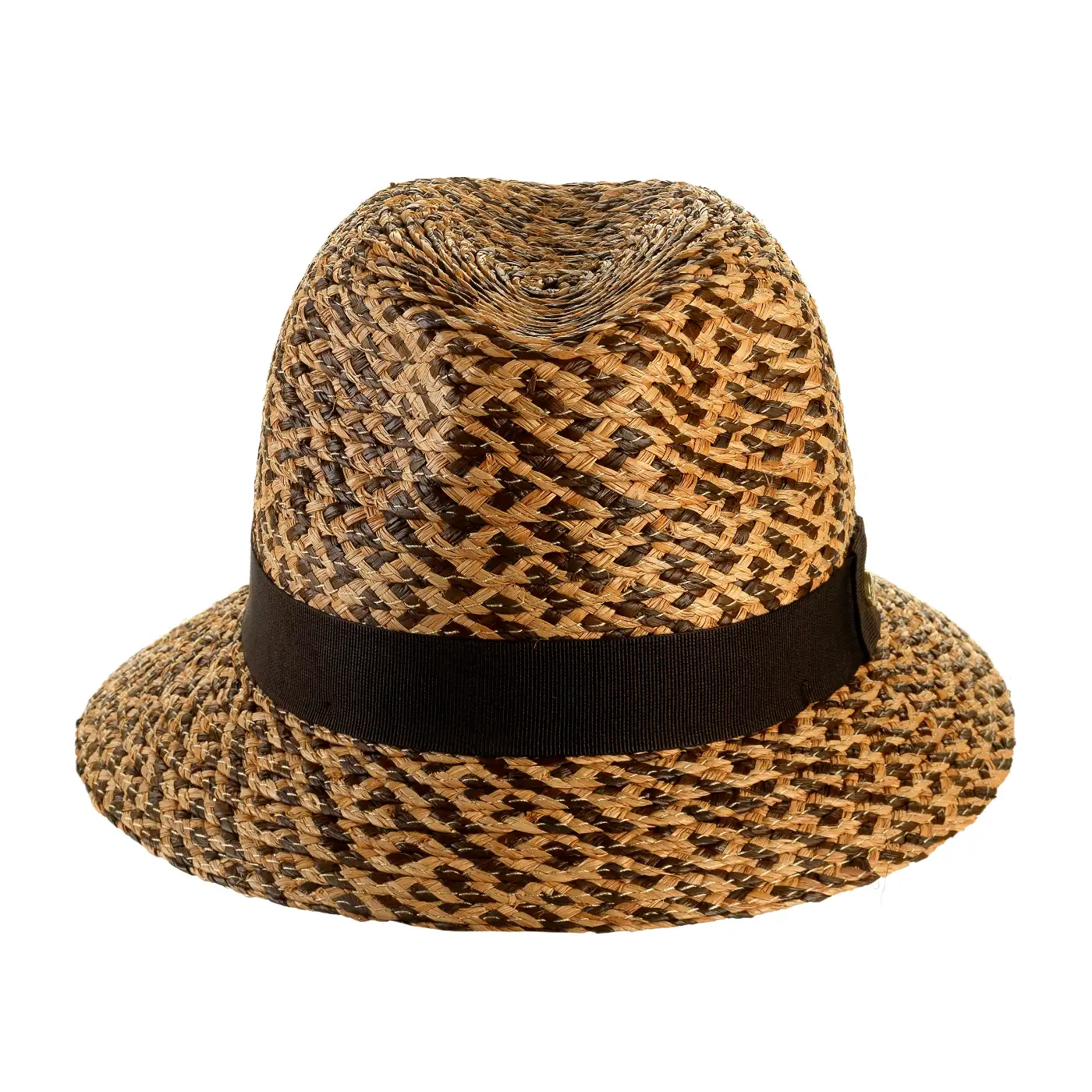 Cappello a Tesa Corta di Rafia Bicolore