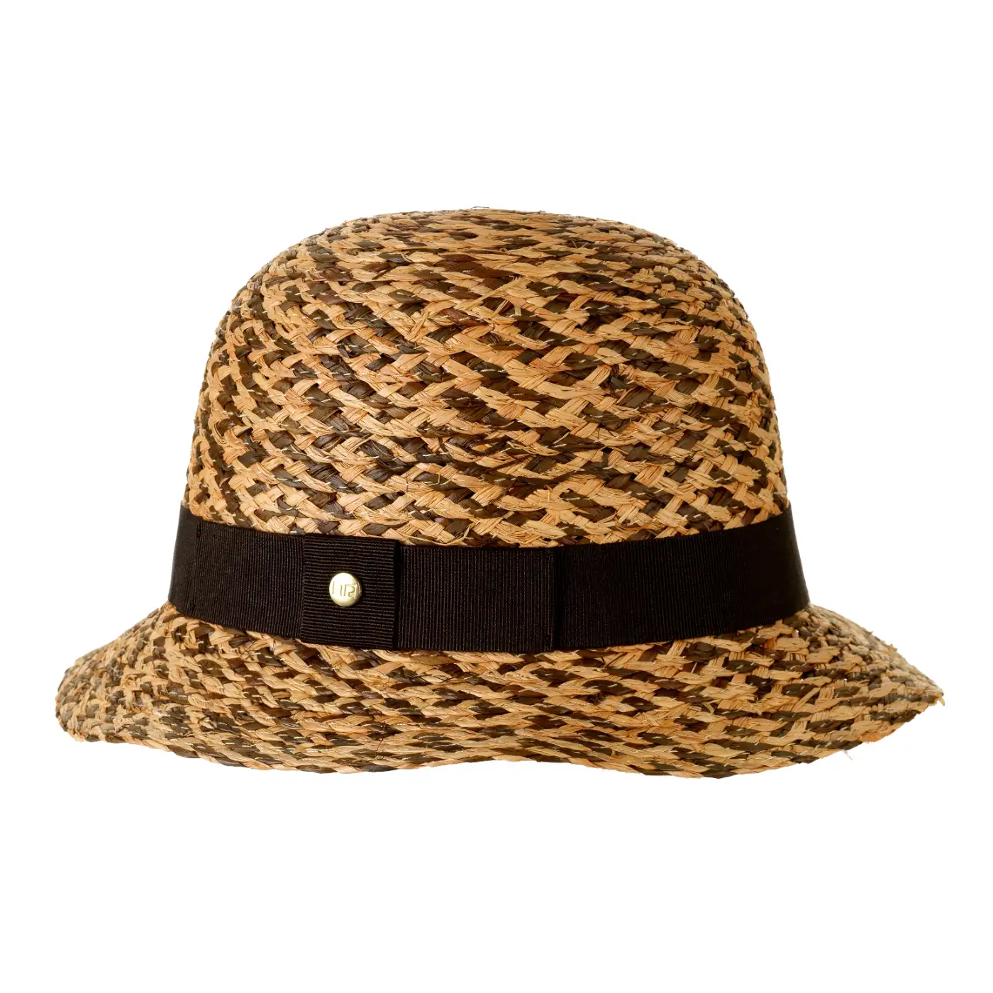 Cappello a Cloche di Rafia Bicolore