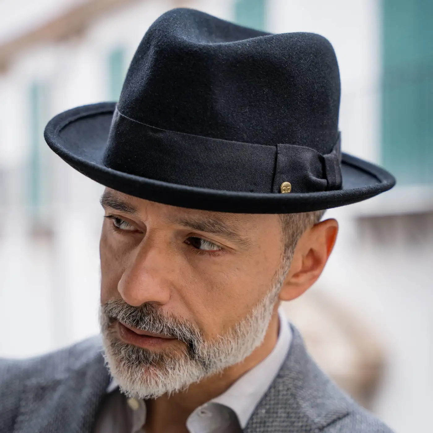 Cappello Lobbia Homburg Classico in Feltro di Lana Merinos