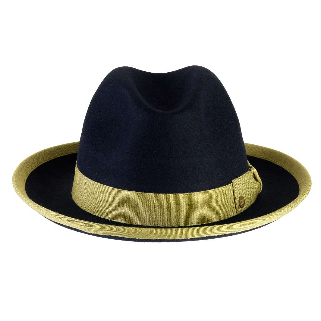 Cappello Trilby a Tesa Media in Feltro Raso di Lapin con Fodera