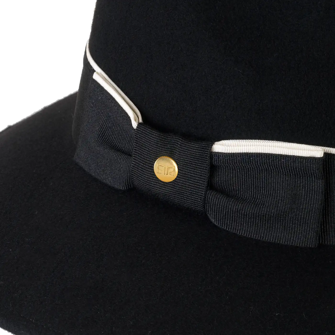 Cappello Signorile a Tesa Larga in Feltro di Lana Merinos con Fiocco