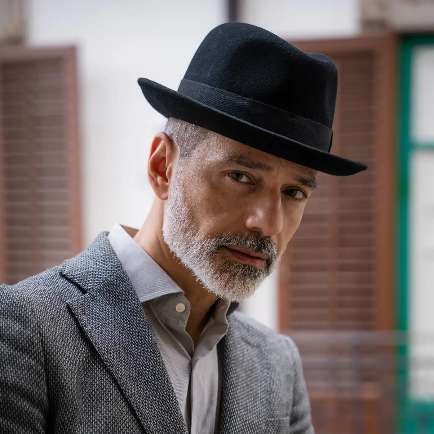 Cappello Lobbia Homburg Classico in Feltro di Lana Merinos