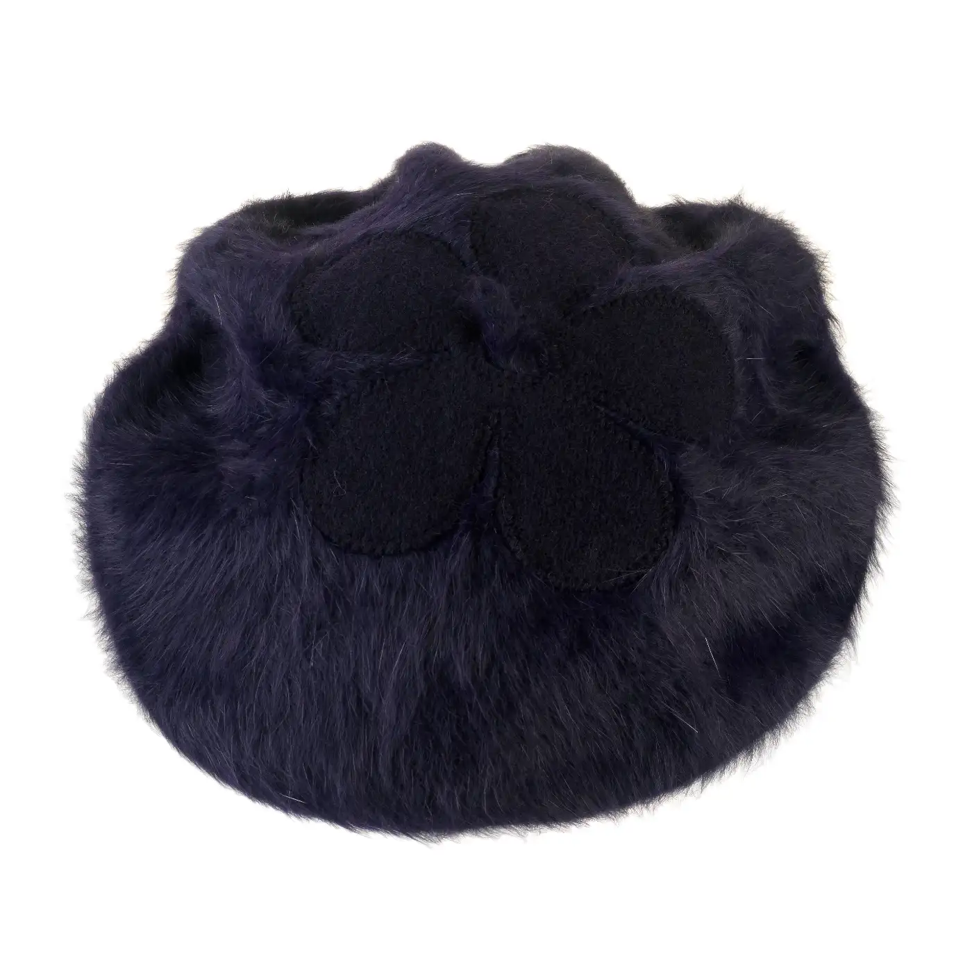 Basco Parigino in Angora e Lapin con Ricamo Floreale