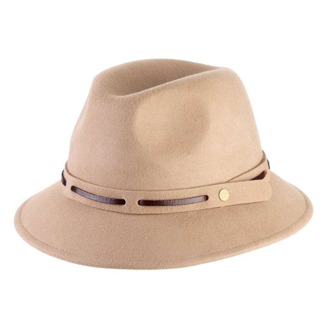Cappello Fedora a Tesa Corta in Feltro di Lana Merinos Antipioggia