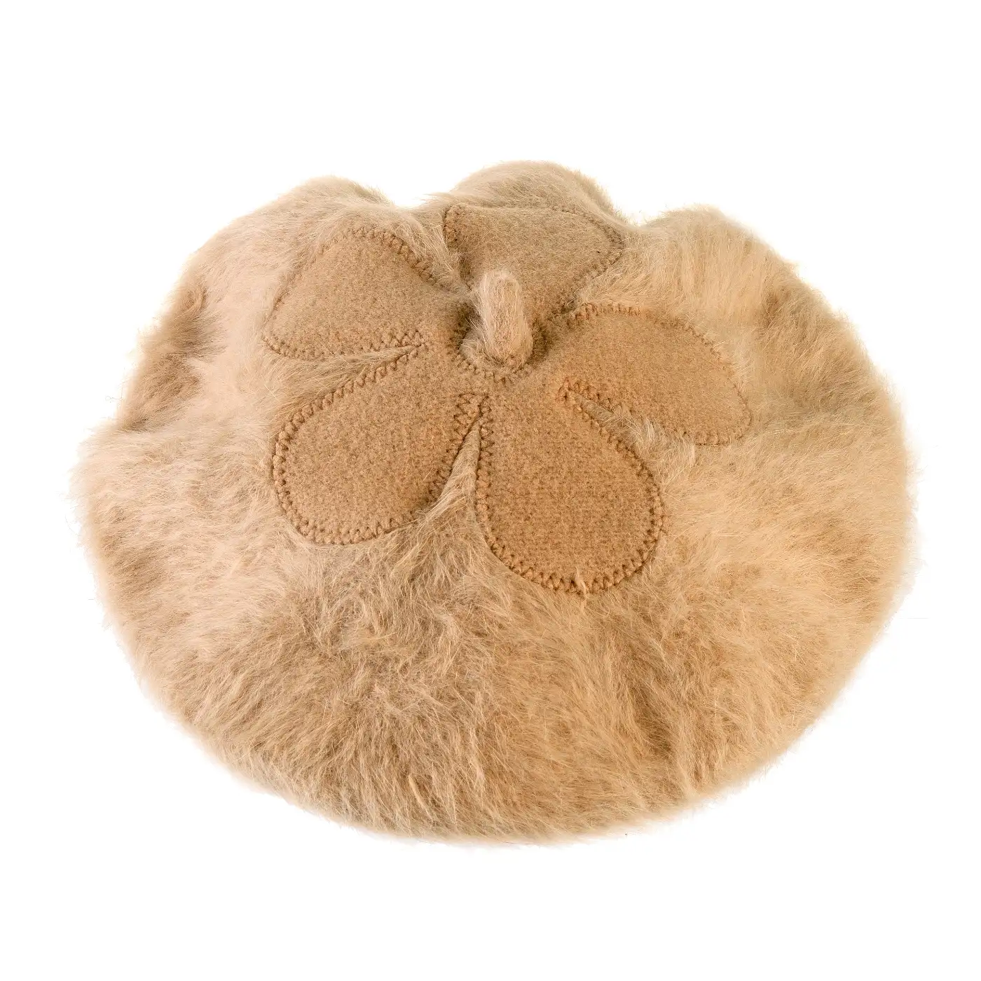 Basco Parigino in Angora e Lapin con Ricamo Floreale