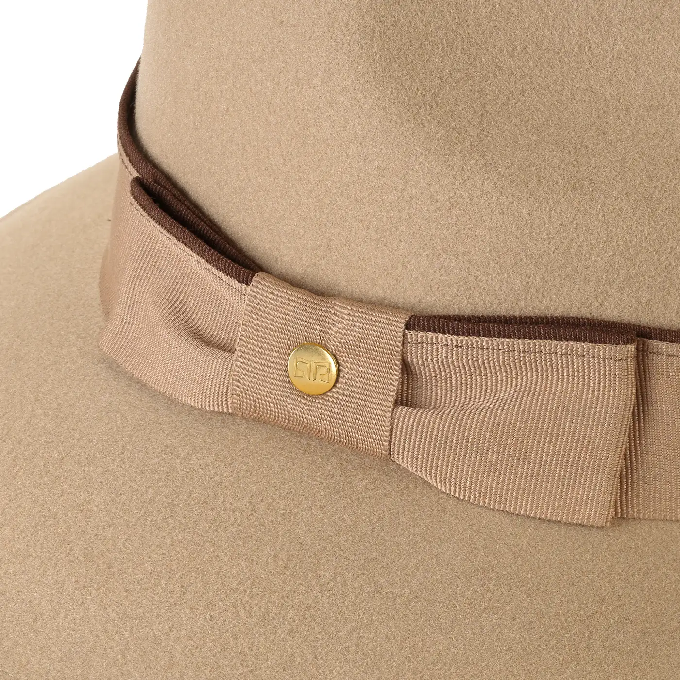 Cappello Signorile a Tesa Larga in Feltro di Lana Merinos con Fiocco