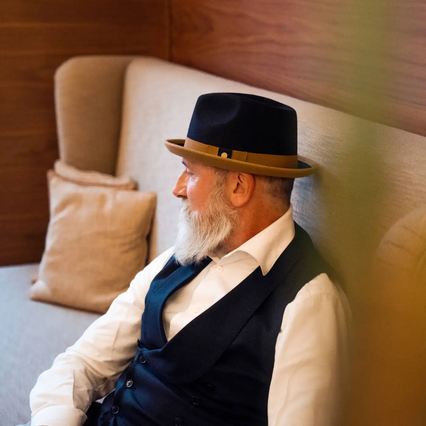 Cappello Trilby Michael Jackson in Feltro di Lana Merinos Bicolore